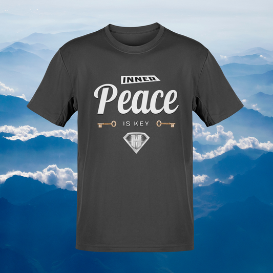 Grey "Inner Peace Is Key" Inspirational T-Shirt