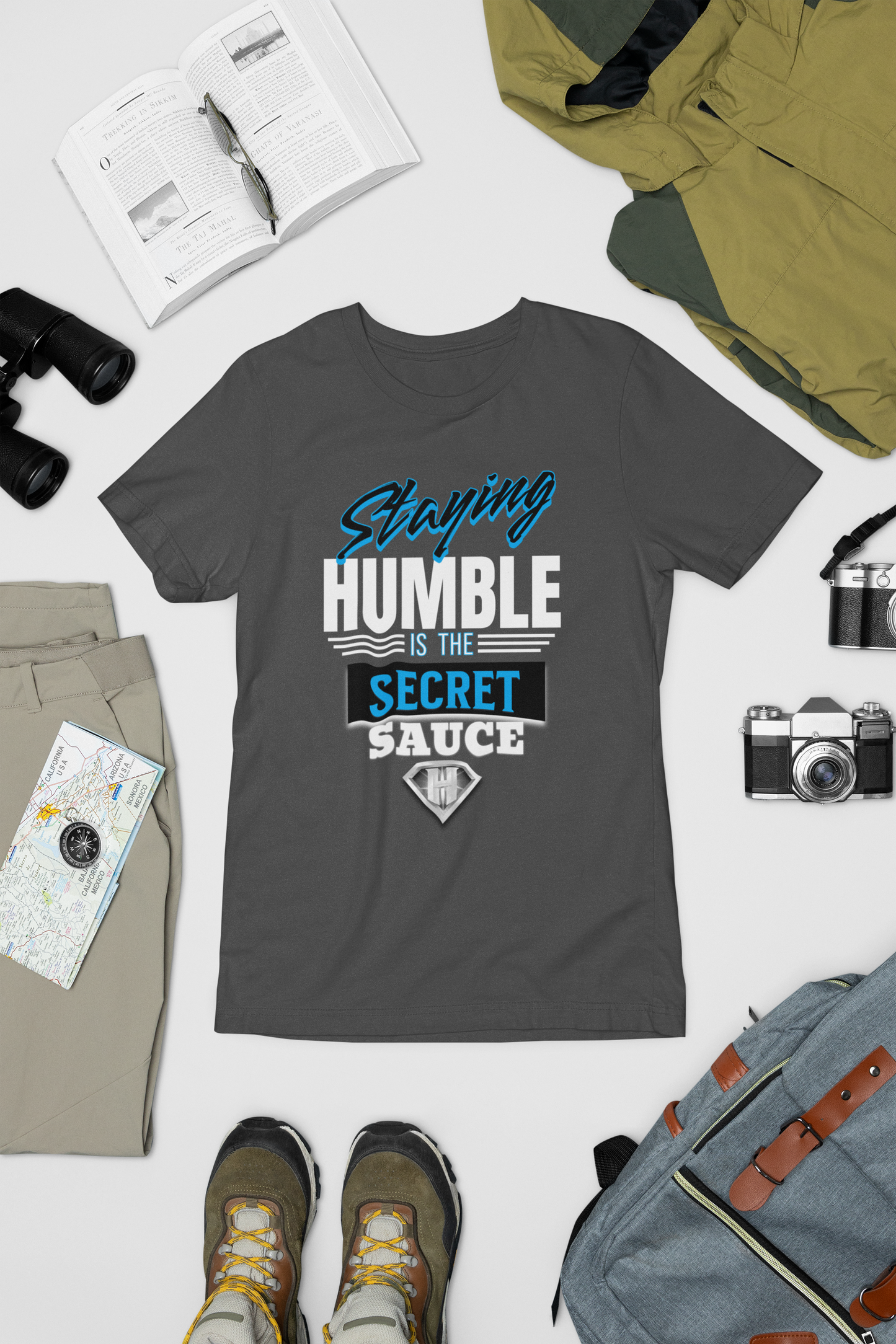 Grey "Staying Humble is the Secret Sauce" Inspirational T-Shirt