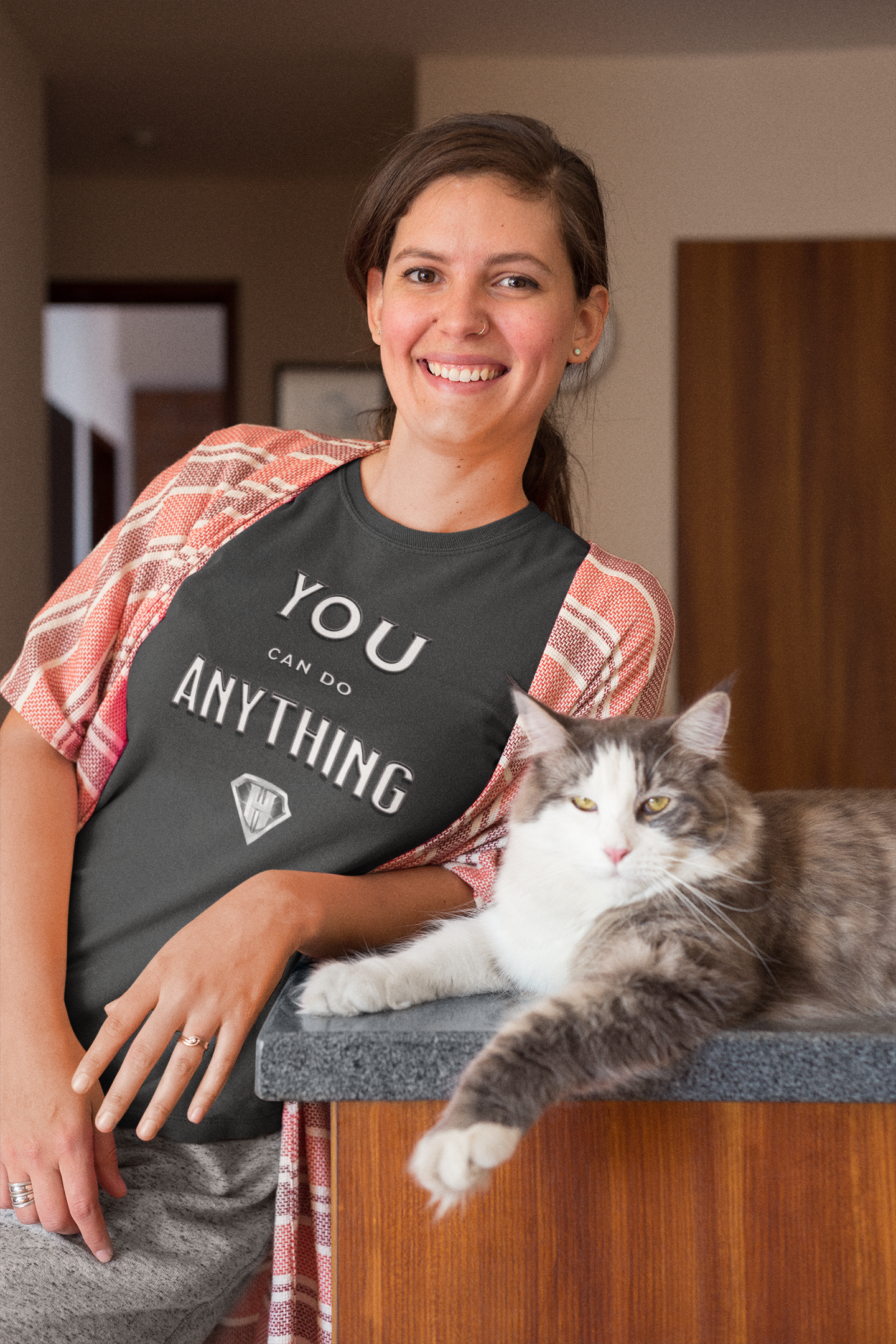 Grey "You Can Do Anything" Inspirational T-Shirt