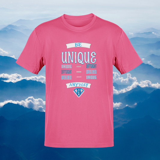 Pink "Be Unique Anyway" Inspirational T-Shirt