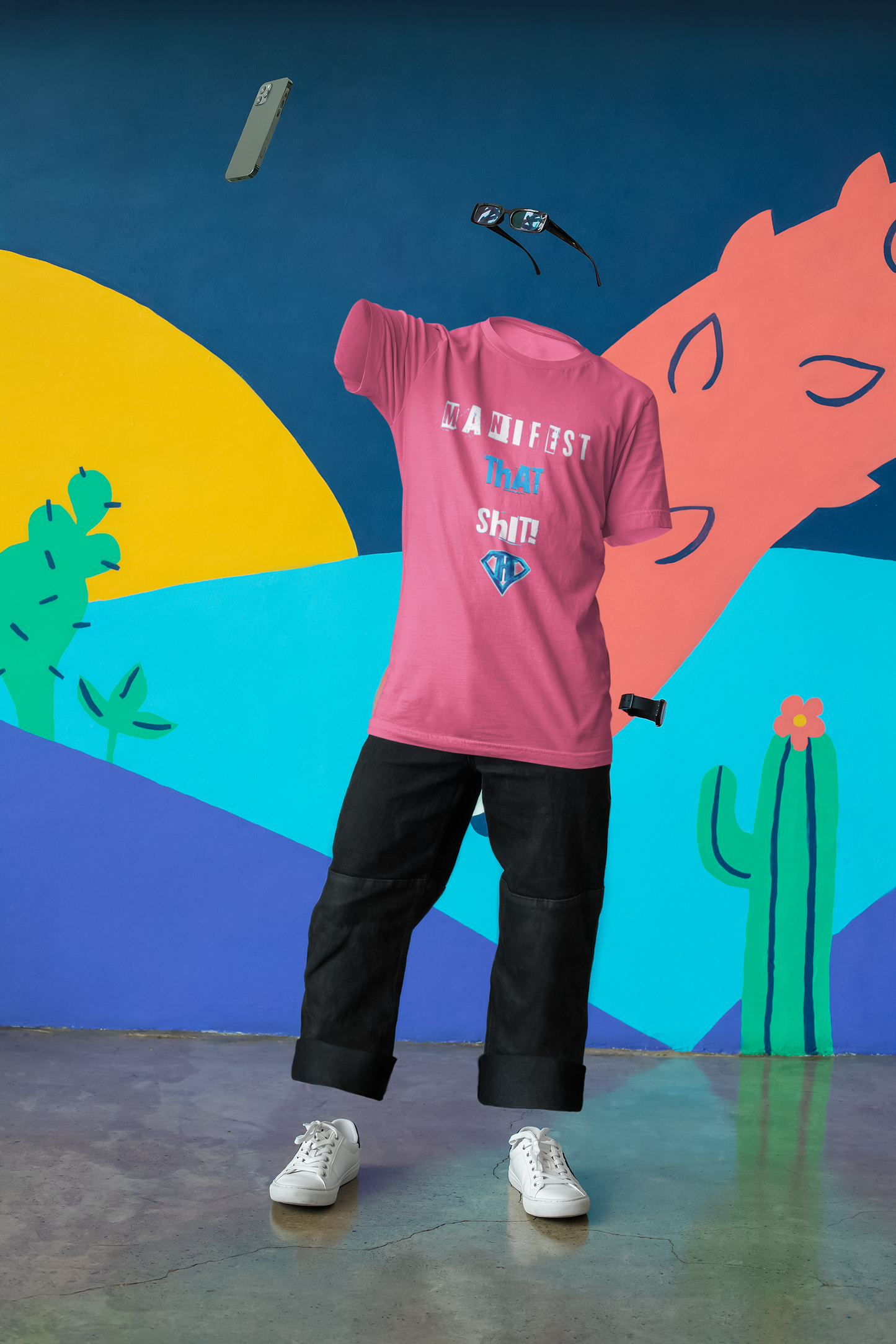 Pink "Manifest That Shit" Inspirational T-Shirt