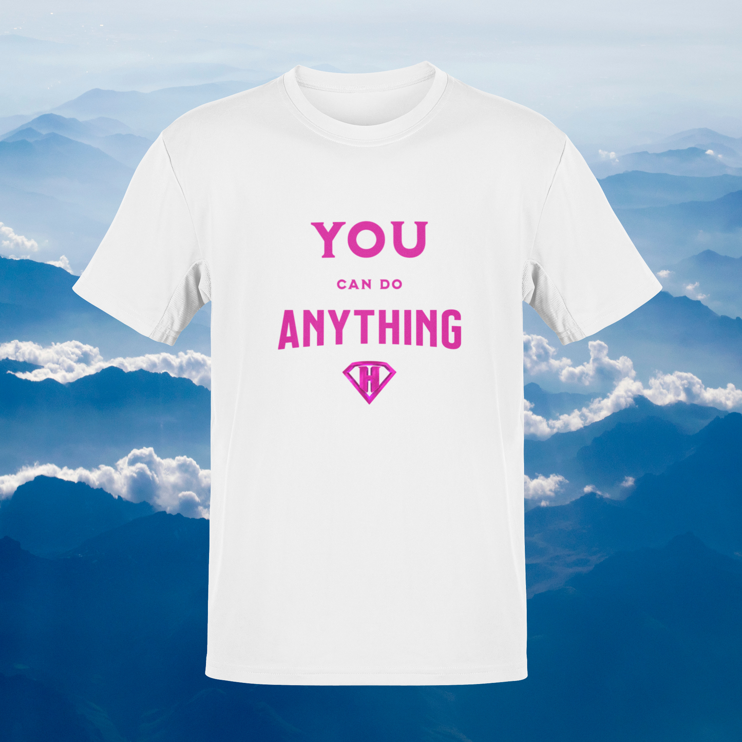 1 White & Pink "You Can Do Anything" Inspirational T-Shirt
