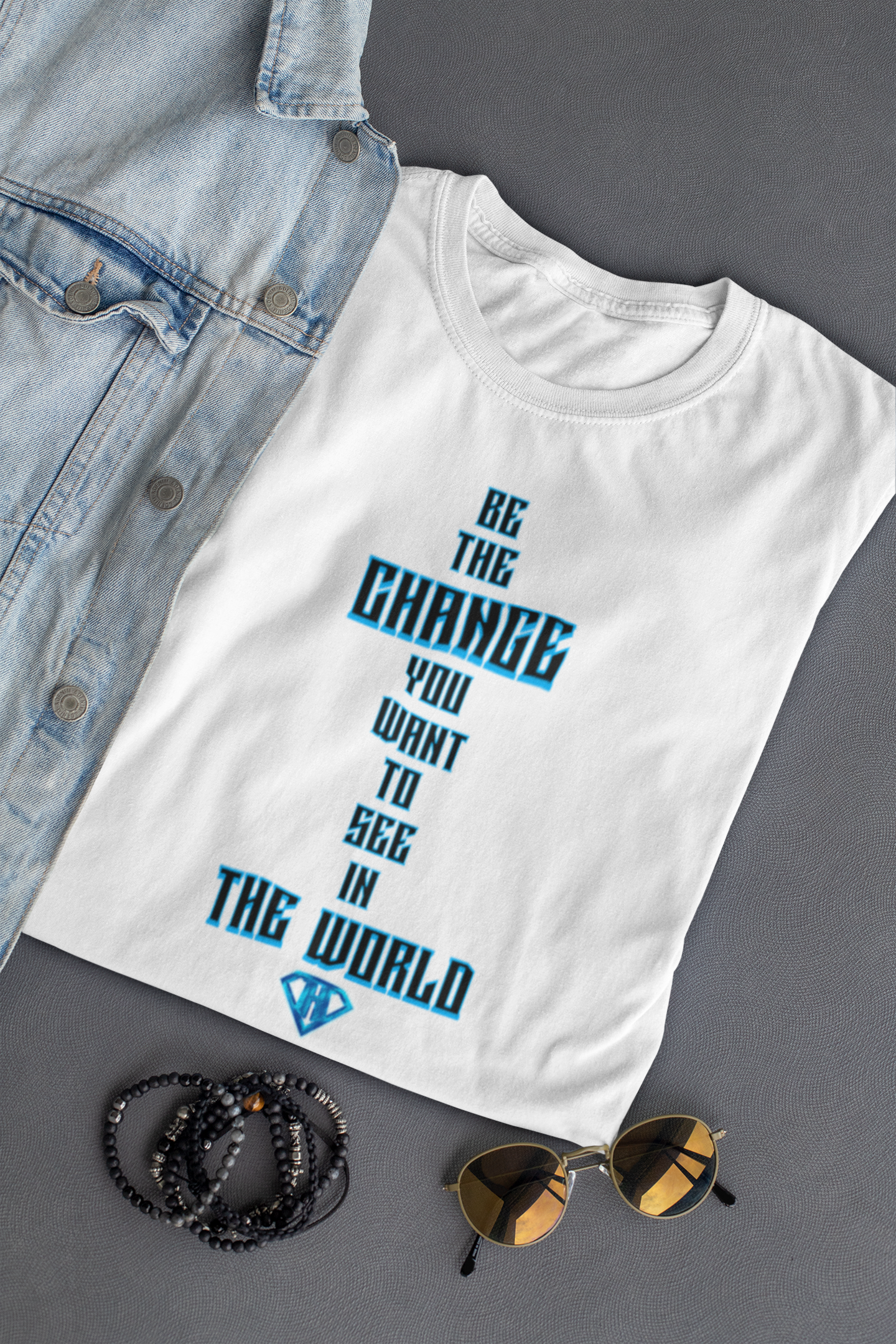 White "Be The Change You Want To See In The World" Inspirational T-Shirt
