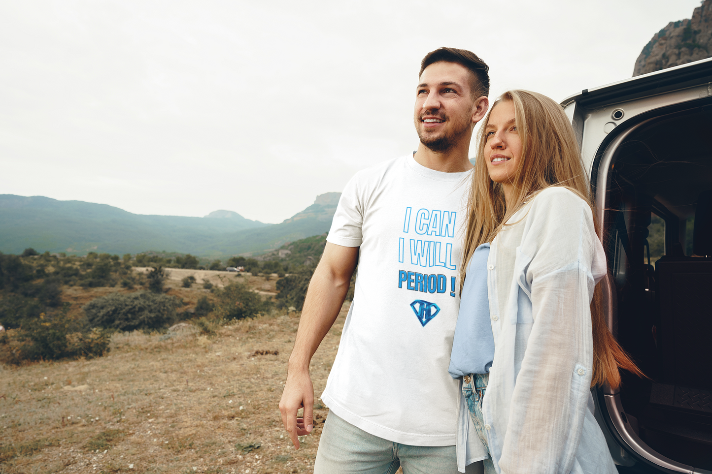 White "I Can, I Will, # Period" Inspirational T-Shirt