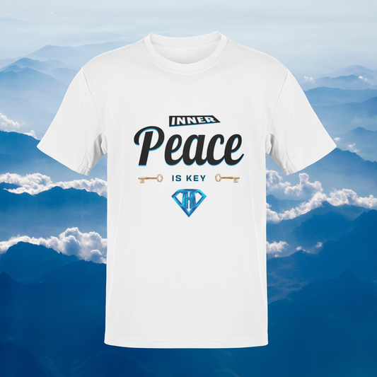 White "Inner Peace Is Key" Inspirational T-Shirt
